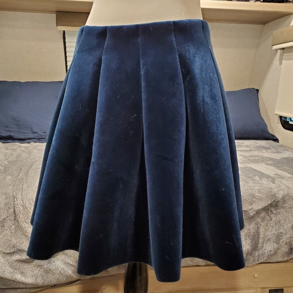 Lauren Conrad Runway Blue Velvet Mini Skirt